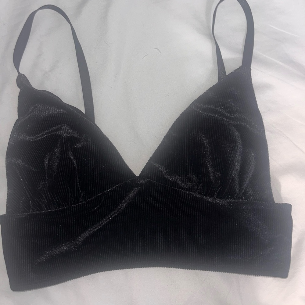 Forever 21 Black Ribbed Bralette
